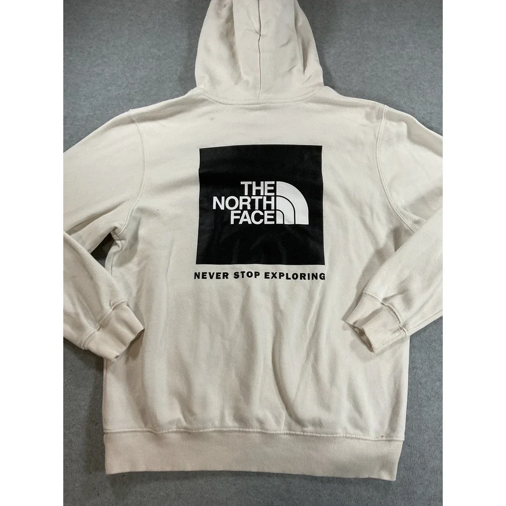 The North Face Mens Hoodie Off White Cream Never Stop Exploring Medium 2418